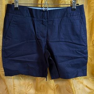 J. Crew, Navy blue 7 inch Broken in Chino Shorts…New with tags…size 4